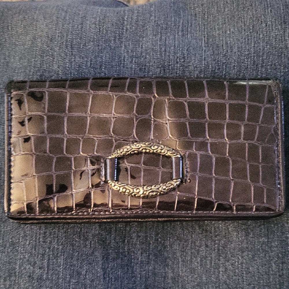 Brighton Black Crocodile-Patterned Wallet